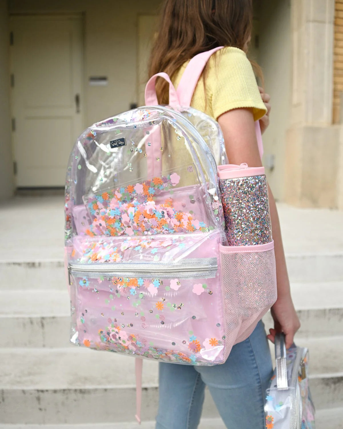 Packed Party Flower Shop Confetti Clear Backpack