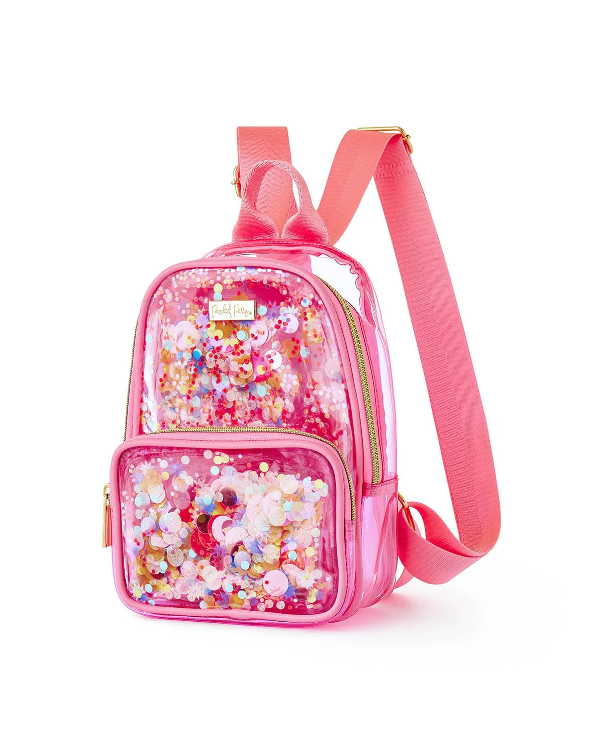 Mini Pink Confetti Clear Backpack by Packed Party