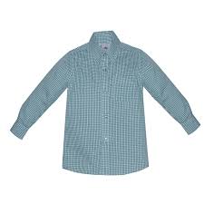 Boys Green Square Button Down Shirt