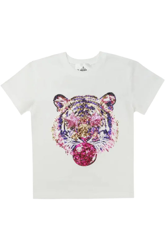 Girls Sequin Tiger Bubble Shirt