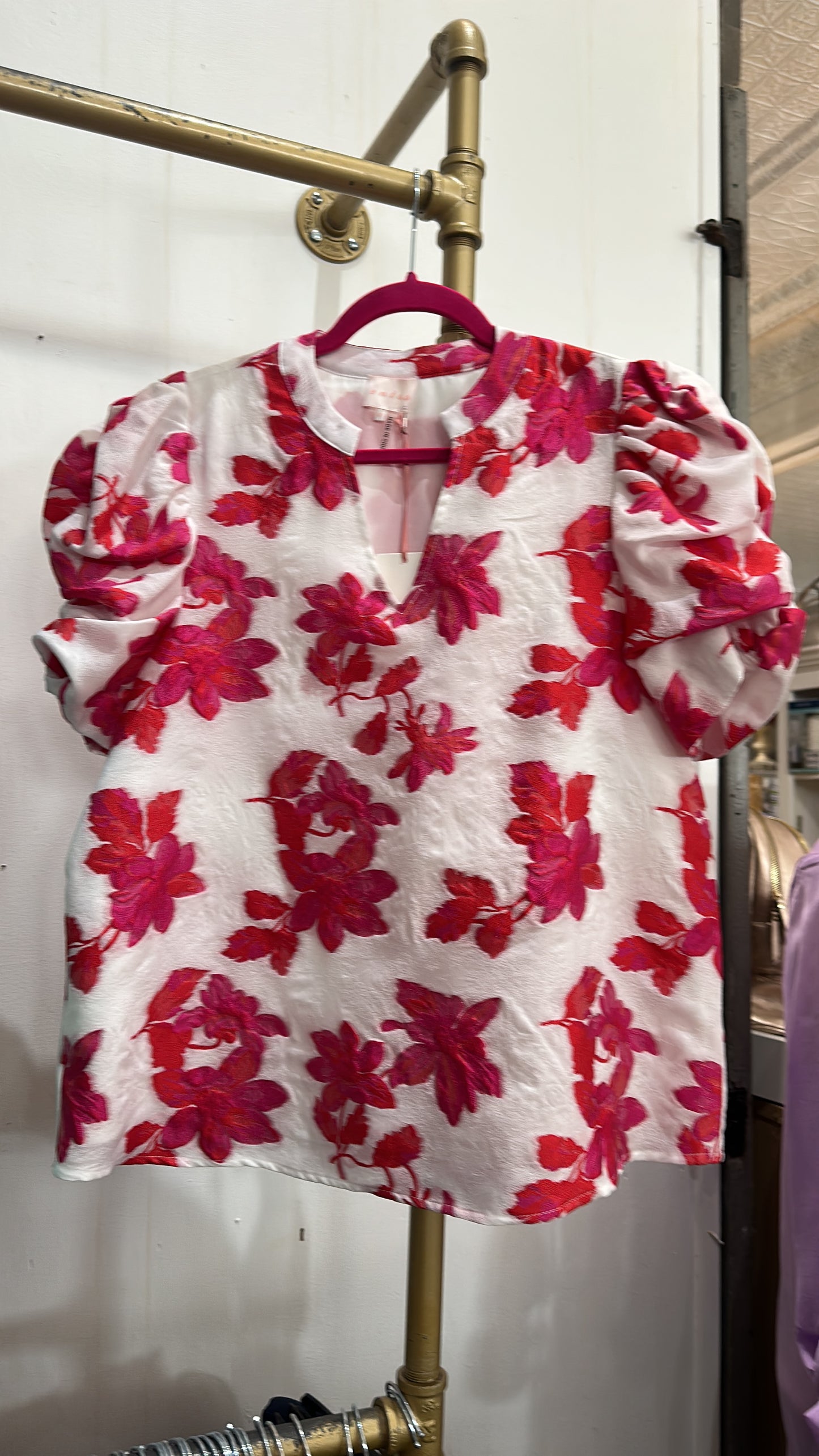 Red & Pink Floral Shirt