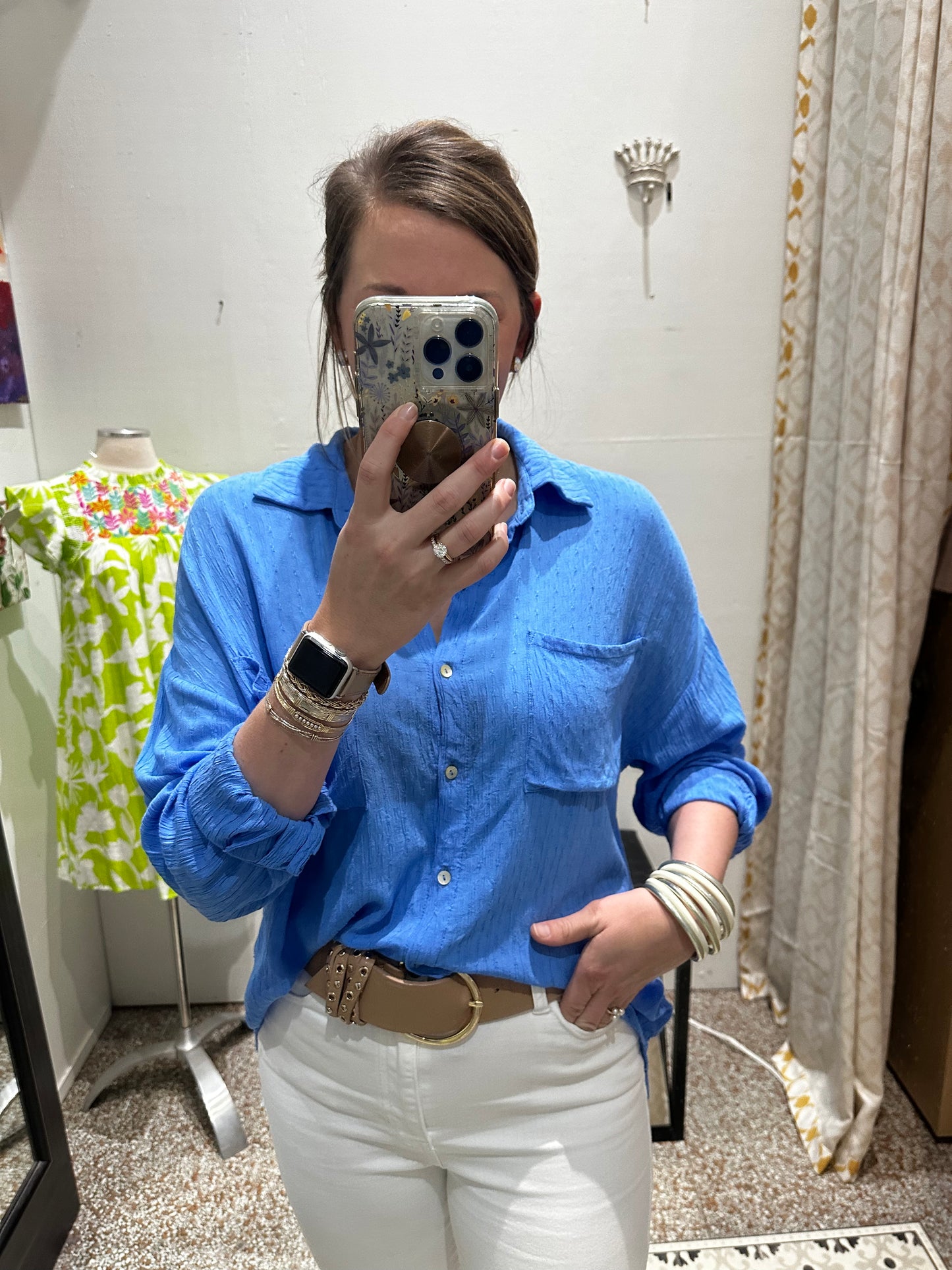 Blue Oversized Button Down
