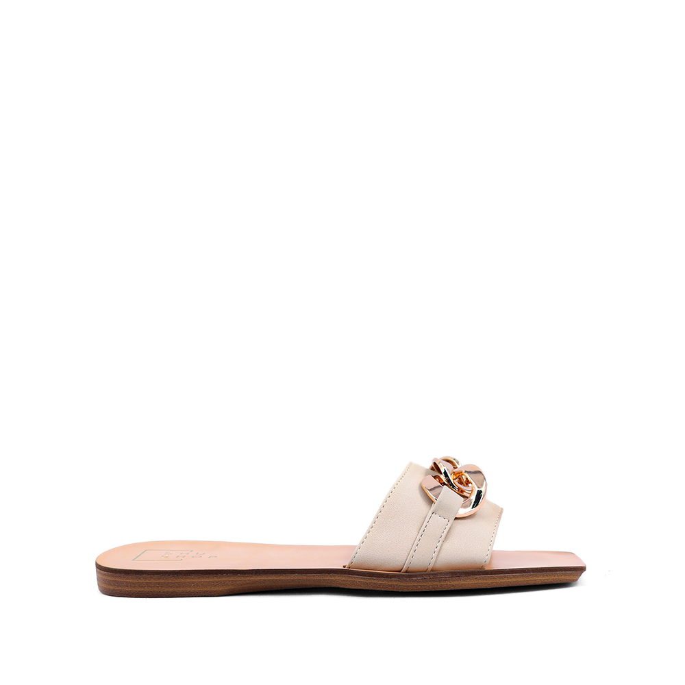 Shu Shop Nude with Gold Chain Sandal