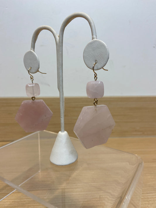 Light Pink Geometric Earrings