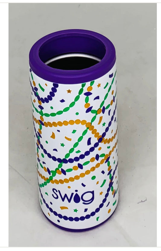 Swig Mardi Gras Coozie (Slim)