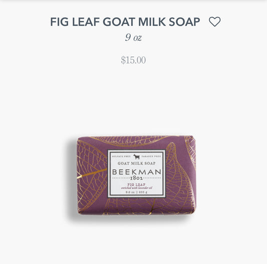 Beekman- Fig Leaf Goat Milk Soap