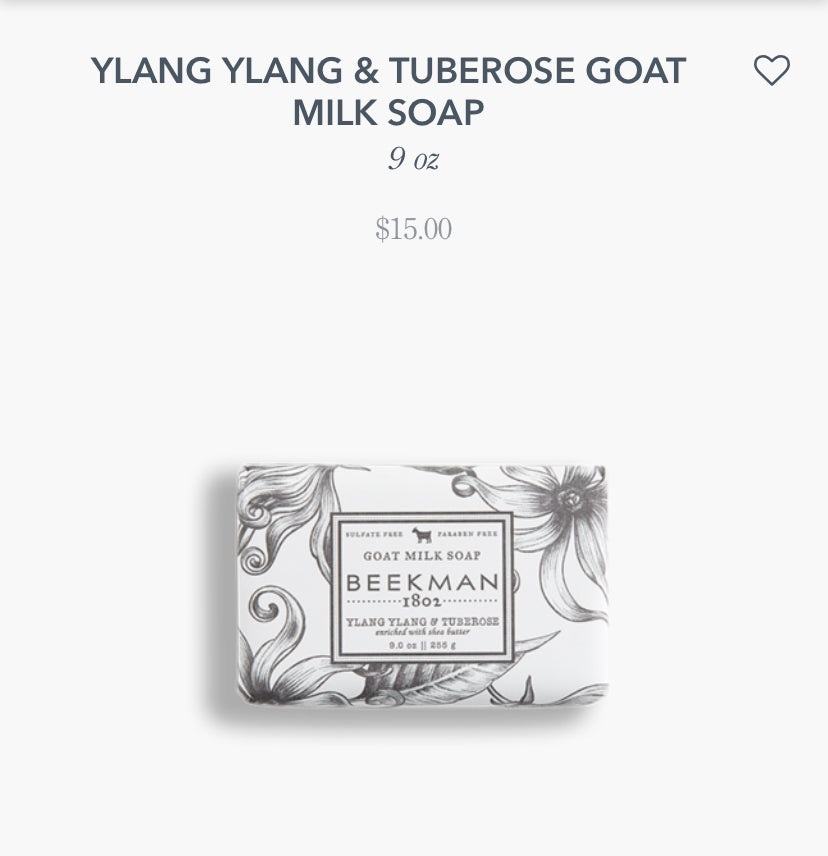 Beekman- Ylang Ylang & Tuberose Goat Milk Soap