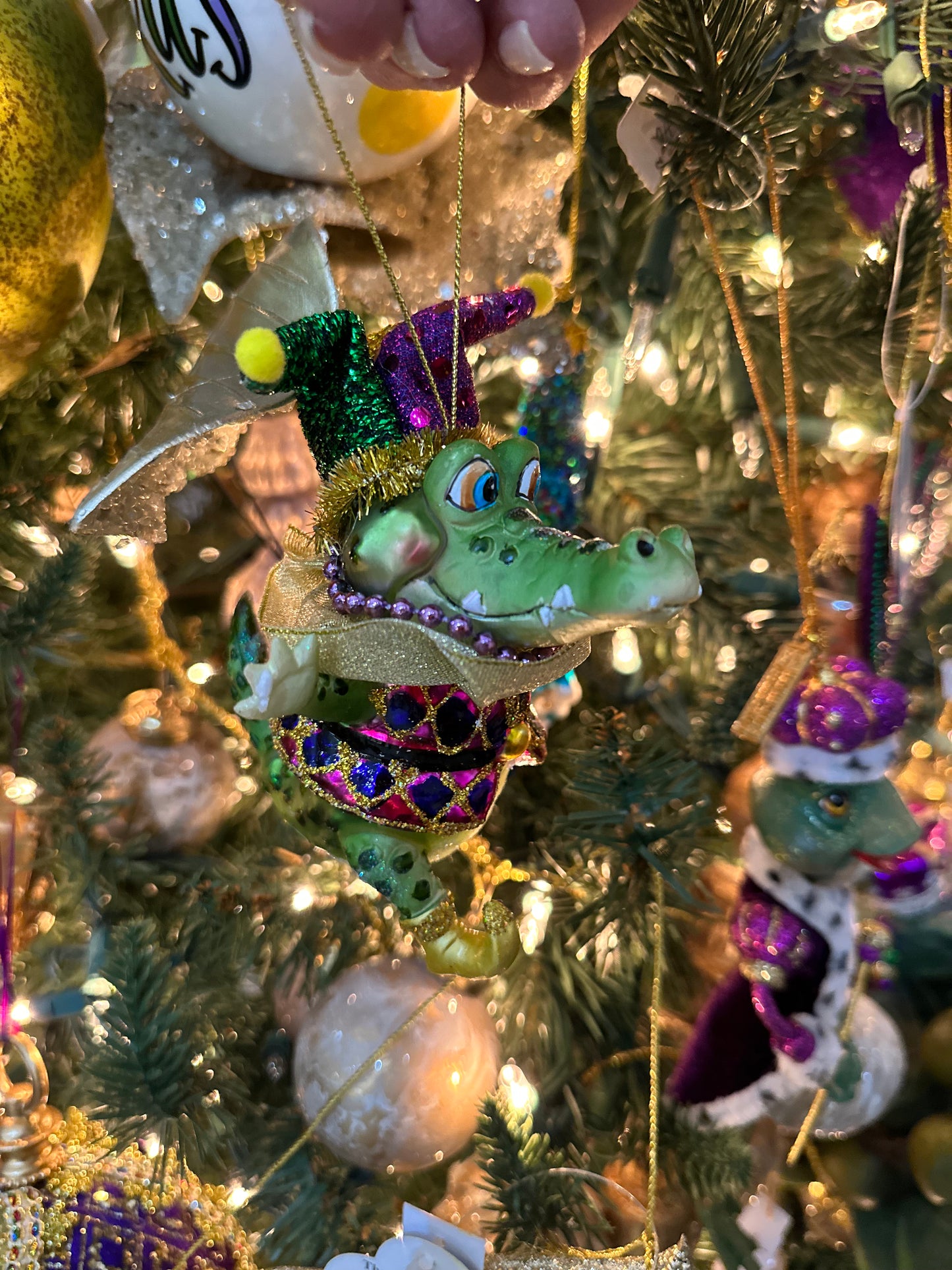 Fancy Mardi Gras Alligator Male Ornament