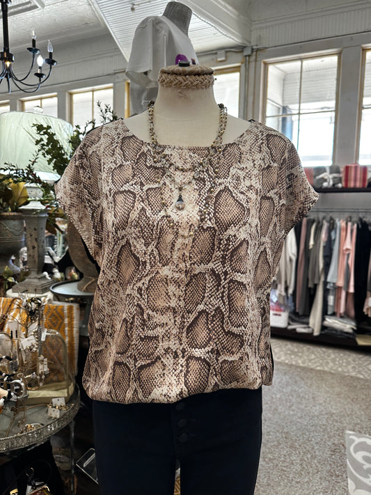 Snakeskin Shirt with Velvet Back