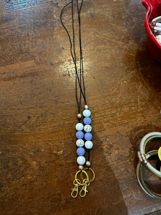 Lavender and Gold Lanyard