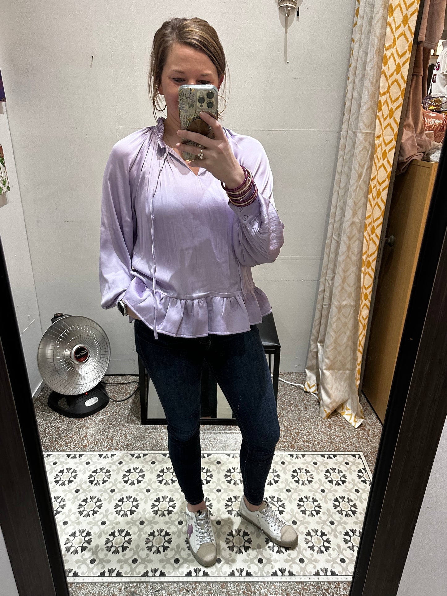 Lavender Ruffle Shirt