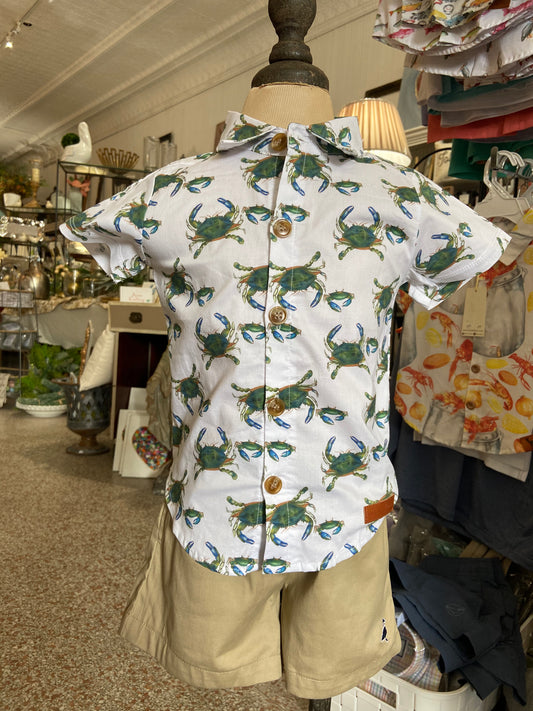Velvet Fawn Crab Button Down