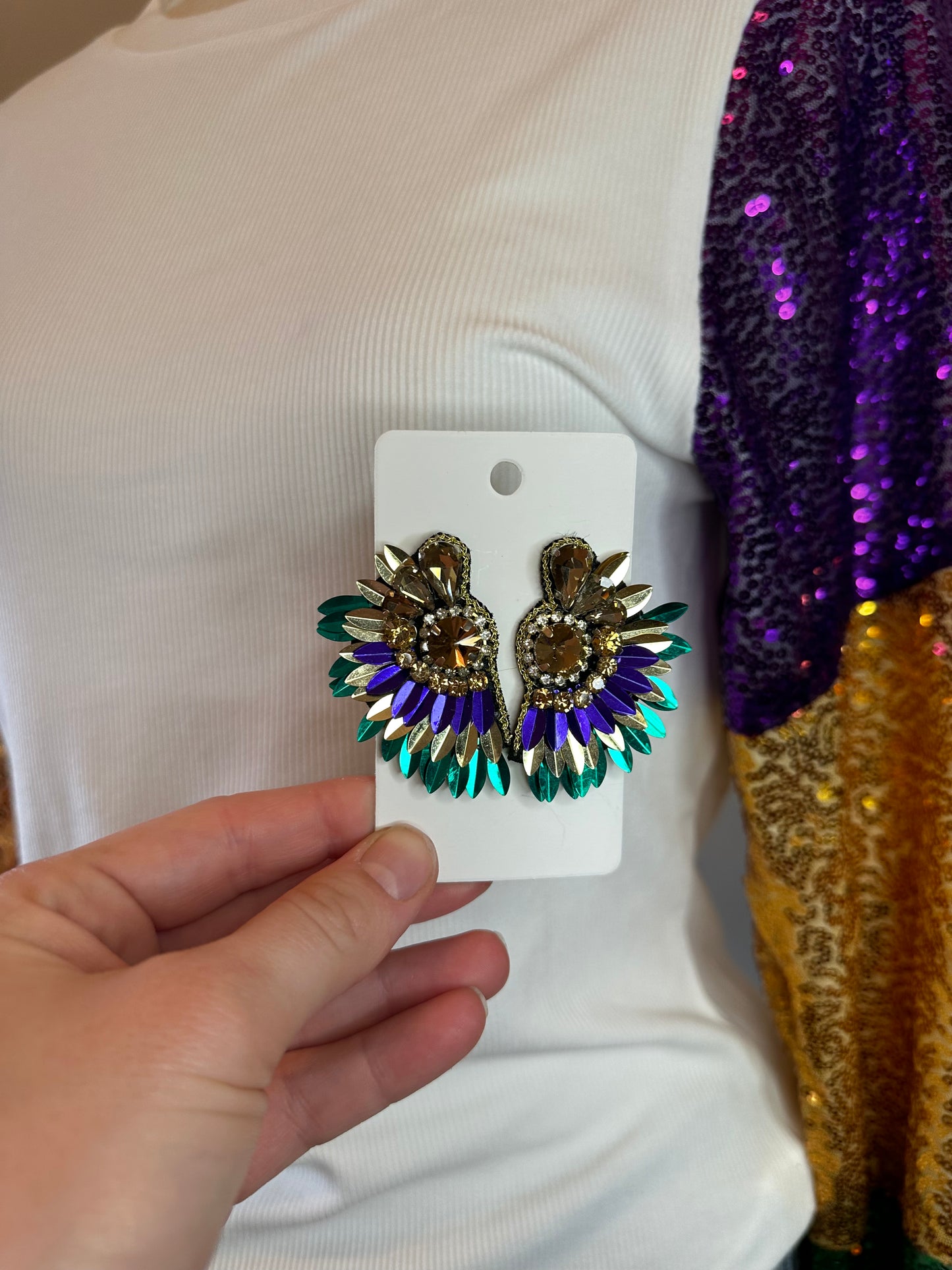 Mardi Gras Jewel Earrings