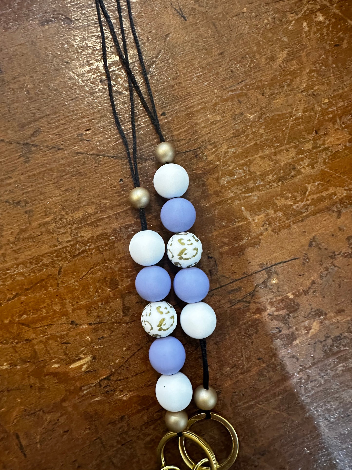 Lavender and Gold Lanyard