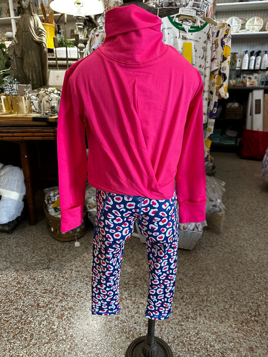 Girls Activewear Pink/Navy Leggings