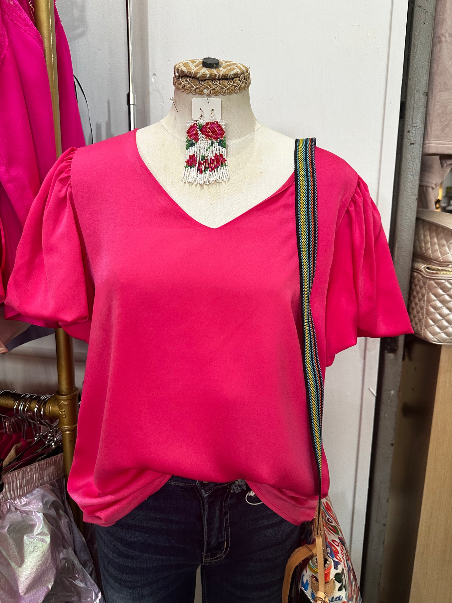 Hot Pink Silk Shirt