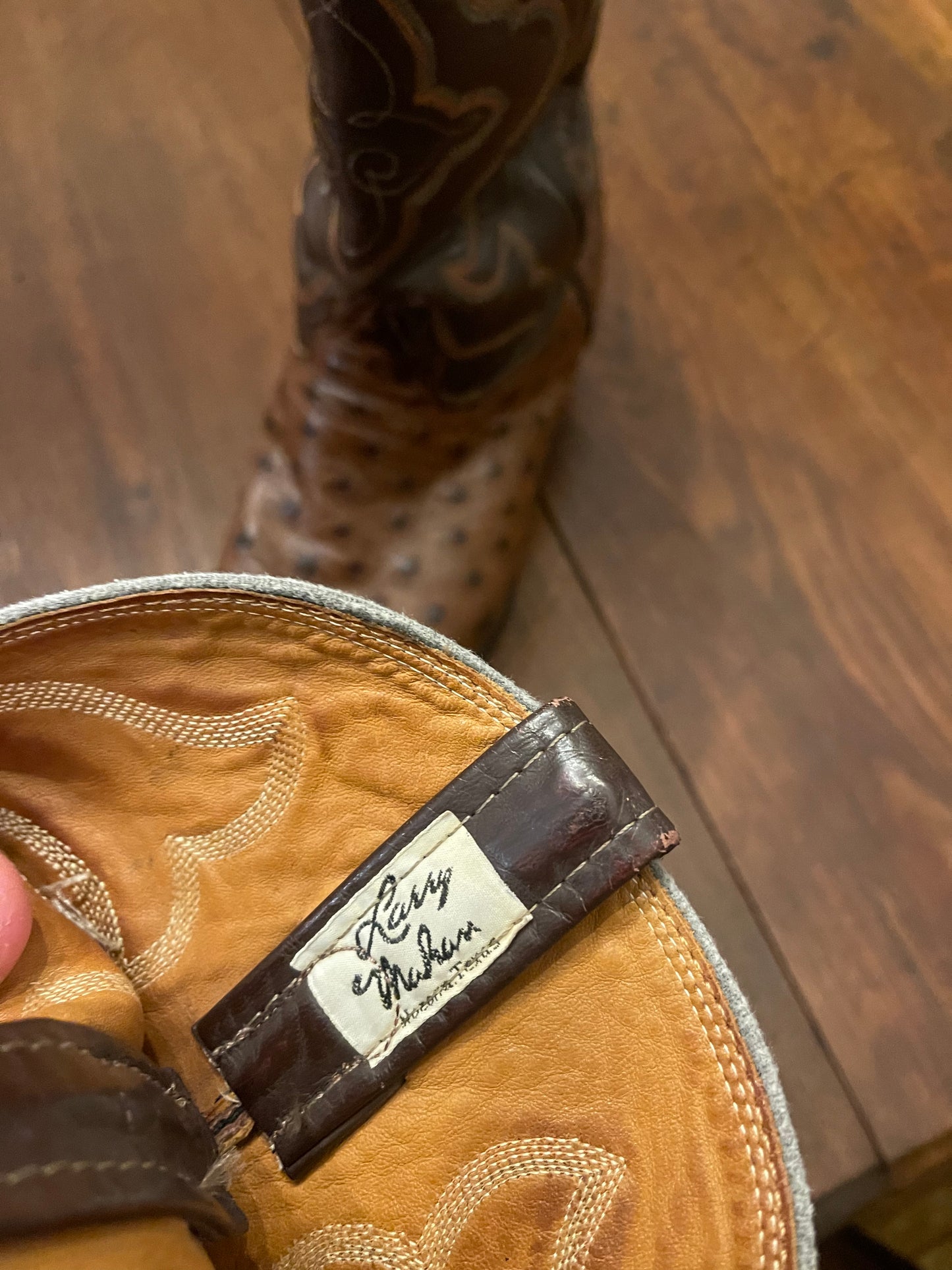 Larry Mahon Ostrich Boots Size 12