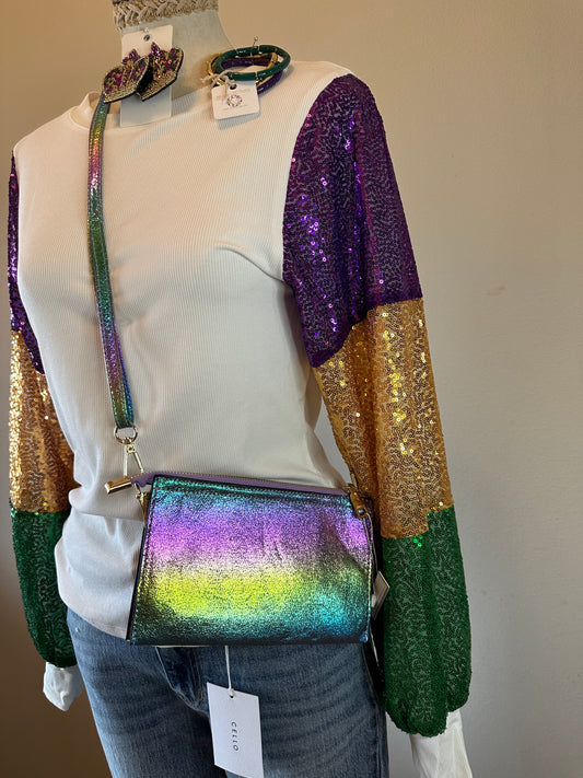 Mardi Gras Rainbow Purse